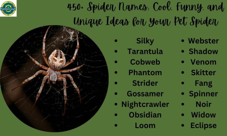 450+ Spider Names Cool, Funny, and Unique Ideas for Your Pet Spider